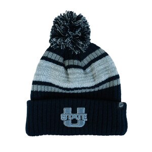 U-State, Striped, Beanie, Pom Pom